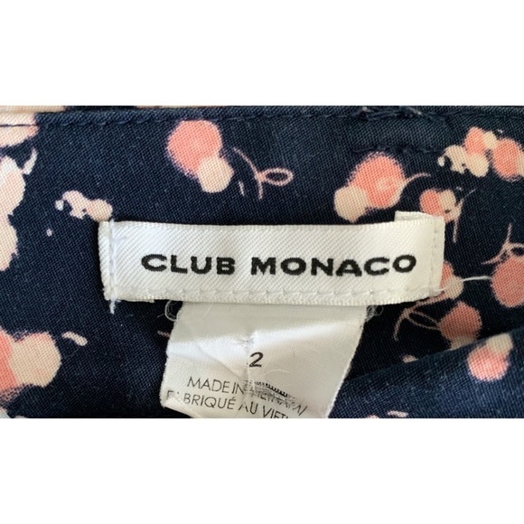 Club Monaco Blue with a pink floral pattern Straight pants size 2 - Picture 10 of 15